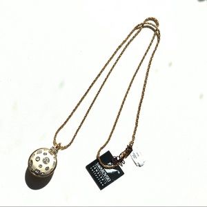 Swarovski Long Pendant Crystal Cream Necklace gold